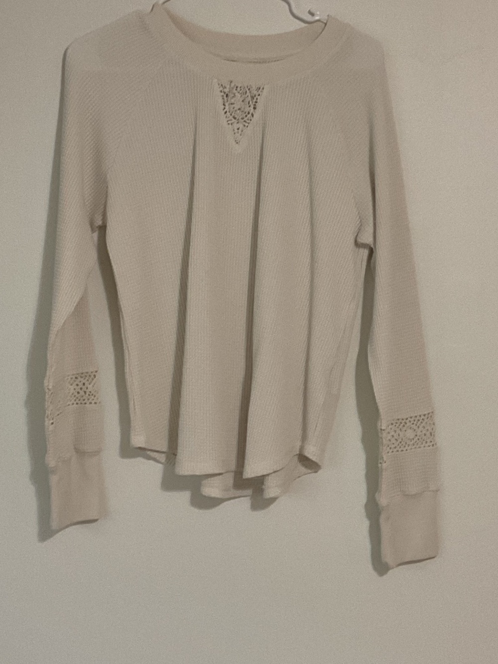 Cream colored waffle weave  shirt worn once